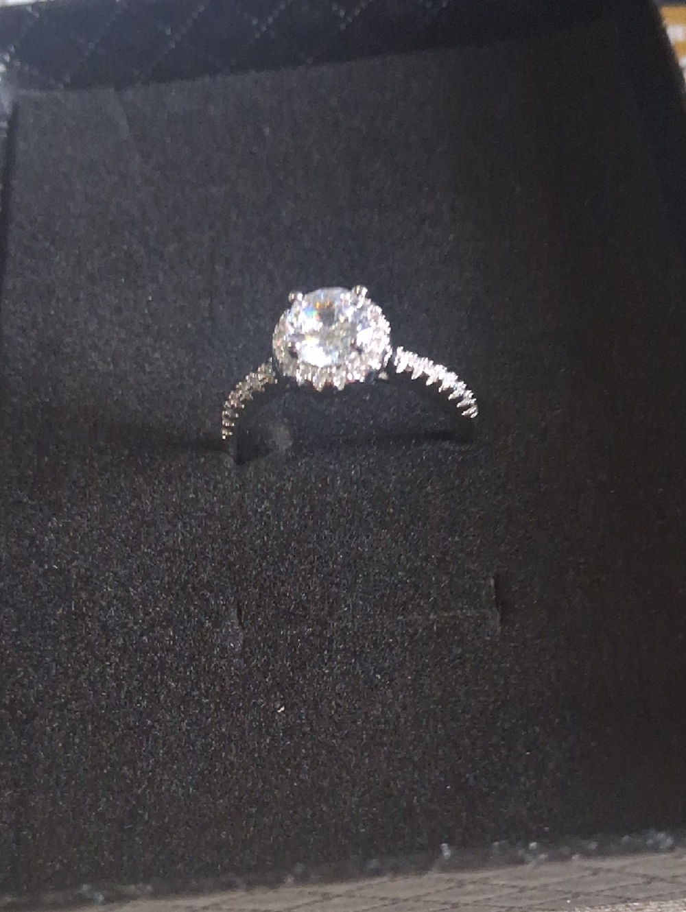 White Halo Solitaire Ring - White - Picture 4 of 4